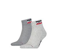 Kurzsocken LEVI'S "LEVIS MID CUT SPRTWR LOGO", Damen, Gr. 43-46, grau combo, Baumwollmischung, elastisch, Socken, weicher Cotton-Mix, elastisch (78782701-43) grau combo