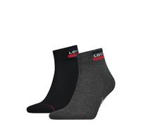 Levi's Unisex Quarter Socks, Grey / Black, 39/42