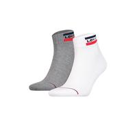 Kurzsocken LEVI'S "Socken 2er Pack", Damen, Gr. 39-42, weiß (weiß, grau), Obermaterial: 83% Baumwolle CO. 15% Polyamid PA. 2% Elasthan EL., Socken (78712325-39) weiß, grau