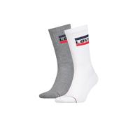 Kurzsocken LEVI'S "Socken 2er Pack", Herren, Gr. 39-42, weiß (weiß, grau), Obermaterial: 75% Baumwolle CO. 22% Polyamid PA. 3% Elasthan EL., Socken (68564302-39) weiß, grau