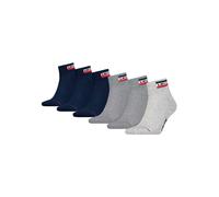 Kurzsocken LEVI'S "Socken 6er Pack", Damen, Gr. 39-42, blau (blau, grau), Obermaterial: 83% Baumwolle CO. 15% Polyamid PA. 2% Elasthan EL., Socken (49952242-39) blau, grau