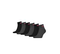 Kurzsocken LEVI'S "Socken 6er Pack", Damen, Gr. 39-42, schwarz (schwarz, grau), Obermaterial: 83% Baumwolle CO. 15% Polyamid PA. 2% Elasthan EL., Socken (21184806-39) schwarz, grau