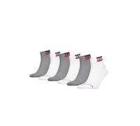 Kurzsocken LEVI'S "Socken 6er Pack", Damen, Gr. 39-42, weiß (weiß, grau), Obermaterial: 83% Baumwolle CO. 15% Polyamid PA. 2% Elasthan EL., Socken (39584822-39) weiß, grau