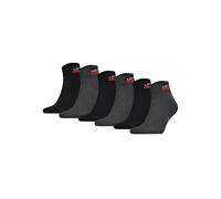 Kurzsocken LEVI'S "Socken 6er Pack", Damen, Gr. 43-46, schwarz (schwarz, grau), Obermaterial: 83% Baumwolle CO. 15% Polyamid PA. 2% Elasthan EL., Socken (17488346-43) schwarz, grau