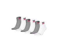 Kurzsocken LEVI'S "Socken 6er Pack", Damen, Gr. 43-46, weiß (weiß, grau), Obermaterial: 83% Baumwolle CO. 15% Polyamid PA. 2% Elasthan EL., Socken (46530304-43) weiß, grau