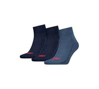 Kurzsocken LEVI'S "Socken Mid Cut Batwing Logo Recycled Cotton 3P 3er Pack", Herren, Gr. 39-42, blau, Obermaterial: 73% Baumwolle CO. 22% Polyester PES. 3% Elasthan EL. 2% Polyamid PA., Socken (255775