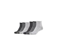 Kurzsocken MUSTANG "Socken Casual Organic Cotton Quarter 6-Pack 6er Pack", Damen, Gr. 35-38, grau (grau mix), Obermaterial: 55% Baumwolle CO. 41% Polyester PES. 2% Polyamid PA. 2% Elasthan EL., Socken
