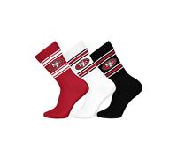 Kurzsocken NFL "Socken NFL 3Pack Crew Socks 3er Pack", Herren, Gr. 39-42, bunt (san francisco 49ers), Obermaterial: 58% Baumwolle CO. 39% Polyester PES. 3% Elasthan EL., Socken (68964551-39) san franc