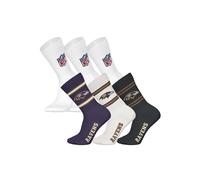 NFL Unisex Socken, 6er Pack - NFL Teams, 6Pack Crew Socks, Football, Logo, Baumwollmischung Baltimore Ravens/Weiß 39-42