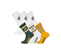 Kurzsocken NFL "Socken NFL 6Pack Crew Socks 6er Pack", Herren, Gr. 39-42, bunt (grün bay packers, weiß), Obermaterial: 58% Baumwolle CO. 39% Polyester PES. 3% Elasthan EL., Socken (36642029-39) grün b