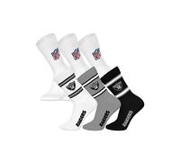 Kurzsocken NFL "Socken NFL 6Pack Crew Socks 6er Pack", Herren, Gr. 39-42, bunt (las vegas raiders, weiß), Obermaterial: 58% Baumwolle CO. 39% Polyester PES. 3% Elasthan EL., Socken (92273535-39) las v