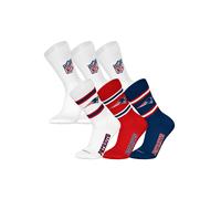 Kurzsocken NFL "Socken NFL 6Pack Crew Socks 6er Pack", Herren, Gr. 39-42, bunt (new england patriots 2, weiß), Obermaterial: 58% Baumwolle CO. 39% Polyester PES. 3% Elasthan EL., Socken (92282918-39) 