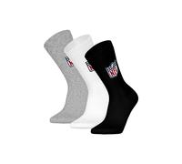 Kurzsocken NFL "Socken NFL SHIELD 3Pack Crew Socks 3er Pack", Herren, Gr. 39-42, bunt (weiß, grau, schwarz), Obermaterial: 61% Baumwolle CO. 35% Polyester PES. 4% Elasthan EL., Socken (29867918-39) we