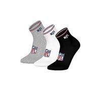 Kurzsocken NFL "Socken NFL SHIELD 3Pack Quarter Socks 3er Pack", Damen, Gr. 43-46, bunt (weiß, grau, schwarz), Obermaterial: 70% Baumwolle CO. 29% Polyester PES. 1% Elasthan EL., Socken (62492403-43) 