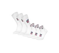 NFL Unisex Socken, 6er Pack - NFL Shield 3Pack Crew Socks, 3Pack Quarter Socks, Streifen, Logo, Baumwollmischung 43-46 Weiß