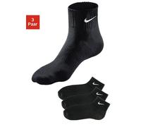 Kurzsocken NIKE, Herren, Gr. M (38/41), schwarz (3x schwarz), Baumwolle, Elasthan, Nylon, Polyamid, elastisch, Socken, mit weichem Frottee, Topseller (203686-M) 3x schwarz