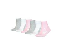 Kurzsocken PUMA "KIDS BWT QUARTER 6P ECOM", Damen, Gr. 35-38, pink (pink, grau), Baumwollmischung, uni und meliert, normal, Socken, mit eingestricktem Logo (25947613-35) pink, grau