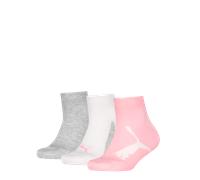 PUMA Unisex Kids BWT Recycled Cotton Quarter Sock, Pink/Grey, 23/26 (3er Pack)