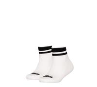Kurzsocken PUMA "PUMA KIDS CLYDE CUSHIONED QUARTER 2P", Kinder, Gr. 31-34, schwarz-weiß (weiß), Baumwollmischung, elastisch, Socken, mit gestreiften Bündchen (66161531-31) weiß