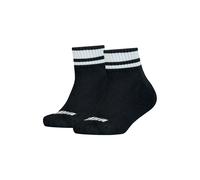Kurzsocken PUMA "PUMA KIDS CLYDE CUSHIONED QUARTER 2P", Kinder, Gr. 39-42, schwarz, Baumwollmischung, gestreift, elastisch, Socken, mit gestreiften Bündchen (26676354-39) schwarz
