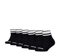 Kurzsocken PUMA "PUMA KIDS CLYDE CUSHIONED QUARTER 6P ECOM", Damen, Gr. 27-30, schwarz, Materialmix, gestreift, unifarben mit Farbeinsatz, Socken, mit gepolstertem Fußbett (25957363-27) schwarz