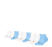 Kurzsocken PUMA "PUMA KIDS PLAIN QUARTER 9P", Damen, Gr. 39-42, blau, weiß, rot flash, Materialmix, Socken, mit rutschfestem Bund (41432715-39) blau, weiß, rot flash