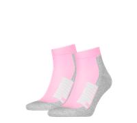 Kurzsocken PUMA "PUMA UNISEX BWT CUSHIONED QUARTER 2P", Damen, Gr. 35-38, rosa (basic pink), Baumwollmischung, normal, Socken, Zweifarbig, Rippenbündchen (45302613-35) basic pink