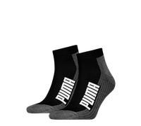 Kurzsocken PUMA "PUMA UNISEX BWT CUSHIONED QUARTER 2P", Damen, Gr. 35-38, schwarz-weiß (schwarz, weiß), Baumwollmischung, normal, Socken, Zweifarbig, Rippenbündchen (29695936-35) schwarz, weiß