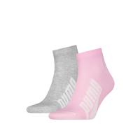 Kurzsocken PUMA "PUMA UNISEX BWT LIFESTYLE QUARTER", Herren, Gr. 39-42, rose water, Baumwollmischung, normal, Socken, mit großem Logoschriftzug (59654023-39) rose water