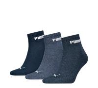 Kurzsocken PUMA "PUMA UNISEX CUSHIONED NEXT QUARTER 3P", Damen, Gr. 35-38, blau (navy), Baumwollmischung, normal, Socken, mit gepolsterter Sohle (26361036-35) navy