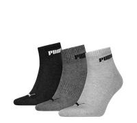 Kurzsocken PUMA "PUMA UNISEX CUSHIONED NEXT QUARTER 3P", Herren, Gr. 39-42, grau (grau combo), Baumwollmischung, normal, Socken, mit gepolsterter Sohle (16632528-39) grau combo