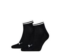 Kurzsocken PUMA "PUMA UNISEX HERITAGE QUARTER 2P", Herren, Gr. 35-38, schwarz-weiß (schwarz), Baumwollmischung, normal, Socken, mit Kontraststeifen am Bündchen (72468455-35) schwarz