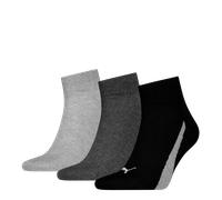 Puma 3P Lifestyle Quarter Socks Schwarz/Grau Gr 39/42