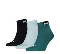 Kurzsocken PUMA "PUMA UNISEX LOGO QUARTER", Herren, Gr. 39-42, bunt (fresh water), Obermaterial: 70% Baumwolle, 16% Polyester, 12% Polyamid, 2% Elasthan, Socken (86396313-39) fresh water