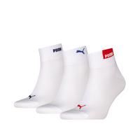 Kurzsocken PUMA "PUMA UNISEX LOGO QUARTER", Herren, Gr. 39-42, rot, weiß, Obermaterial: 70% Baumwolle, 16% Polyester, 12% Polyamid, 2% Elasthan, Socken (83688966-39) rot, weiß