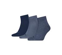 Kurzsocken PUMA "PUMA UNISEX QUARTER PLAIN 3P", Damen, Gr. 35-38, blau (denim blau), Baumwollmischung, elastisch, Socken, Atmungsaktiv, Rippenbündchen, weiche Baumwollmischung (69198516-35) denim blau