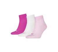 PUMA Unisex Plain Recycled Cotton Quarter Sock, Pink Lady, 39-42 (3er Pack)