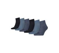 Kurzsocken PUMA "PUMA UNISEX QUARTER PLAIN 6P ECOM", Herren, Gr. 43-46, blau (blau combo), Baumwolle, Baumwollmischung, Elasthan, Polyamid, meliert, unifarben, elastisch, Socken, mit Rippbündchen (949