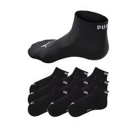 PUMA Unisex Quarter Socken, 9er Pack - Quarter Plain ECOM 9P, Logo, einfarbig Schwarz 43-46