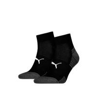 Kurzsocken PUMA "PUMA UNISEX SPORT CUSHIONED QUARTER 2P", Herren, Gr. 39-42, schwarz, Materialmix, normal, Socken, Rippenbündchen, optimierte Dämpfung für zusätzlichen Komfort (16866045-39) schwarz