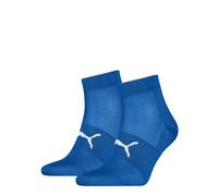 Kurzsocken PUMA "PUMA UNISEX SPORT LIGHT QUARTER 2P", Herren, Gr. 43-46, blau, Materialmix, normal, Socken, mit verstärktem Fersen- und Zehenbreich (75911558-43) blau