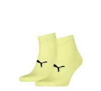 Kurzsocken PUMA "PUMA UNISEX SPORT LIGHT QUARTER 2P", Damen, Gr. 43-46, gelb, Materialmix, normal, Socken, mit verstärktem Fersen- und Zehenbreich (21982717-43) gelb