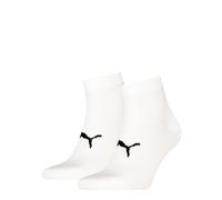 Kurzsocken PUMA "PUMA UNISEX SPORT LIGHT QUARTER 2P", Herren, Gr. 35-38, weiß, Materialmix, normal, Socken, mit verstärktem Fersen- und Zehenbreich (25754913-35) weiß