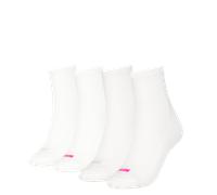 Socken PUMA "PUMA WOMEN HEART LOGO SHORT CREW 4P ECOM", Damen, Gr. 39-42, pink (weiß, pink), Baumwollmischung, normal, Socken Socken, mit buntem Schaftdetail (66925212-39) weiß, pink
