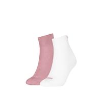 Kurzsocken PUMA "PUMA WOMEN SHINE CAT QUARTER", Damen, Gr. 35-38, rosa (weiß, dusky rosewood), Obermaterial: 64% Baumwolle, 21% Polyester, 12% Polyamid, 3% Elasthan, Socken (64129556-35) weiß, dusky r