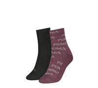 Kurzsocken PUMA "PUMA WOMEN SHINE SWIRL SHORT SOCK", Damen, Gr. 35-38, bunt (rich cocoa, schwarz), Obermaterial: 54% Baumwolle, 27% Polyester, 15% Polyamid, 4% Elasthan, Socken (36210022-35) rich coco