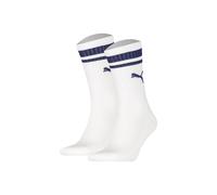 Kurzsocken PUMA "Socken 2er Pack", Damen, Gr. 43-46, weiß (weiß, blau), Obermaterial: 62% Baumwolle CO. 31% Polyester PES. 5% Polyamid PA. 2% Elasthan EL., Socken (50923740-43) weiß, blau