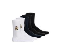 Kurzsocken REAL MADRID "Socken RM Crew Socks 5-Pack Embroidery 5er Pack", Herren, Gr. 43-46, bunt (weiß, dunkelblau, schwarz), Obermaterial: 80% Baumwolle CO. 18% Polyamid PA. 2% Elasthan EL., Socken 