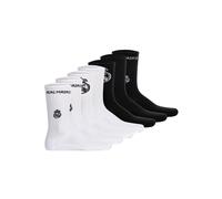 Kurzsocken REAL MADRID "Socken RM Crew Socks 7-Pack 7er Pack", Herren, Gr. 35-38, bunt (weiß, schwarz), Obermaterial: 80% Baumwolle CO. 18% Polyamid PA. 2% Elasthan EL., Socken (20584733-35) weiß, sch