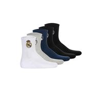 Kurzsocken REAL MADRID "Socken RM Kids Crew Socks 5-Pack Embroidery 5er Pack", Mädchen, Gr. 31-34, bunt (weiß, schwarz, dunkelblau, grau), Obermaterial: 80% Baumwolle CO. 18% Polyamid PA. 2% Elasthan